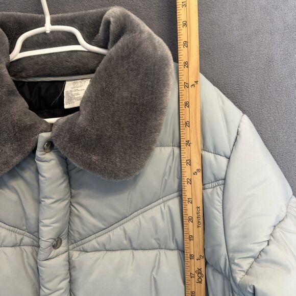 VTG Walls BLIZZARD PRUF Puffer Coat Faux Fur Collar Chore Western Mens L Gray - Picture 9 of 10